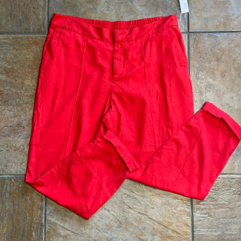 Old Navy Cropped Red Cotton Pants